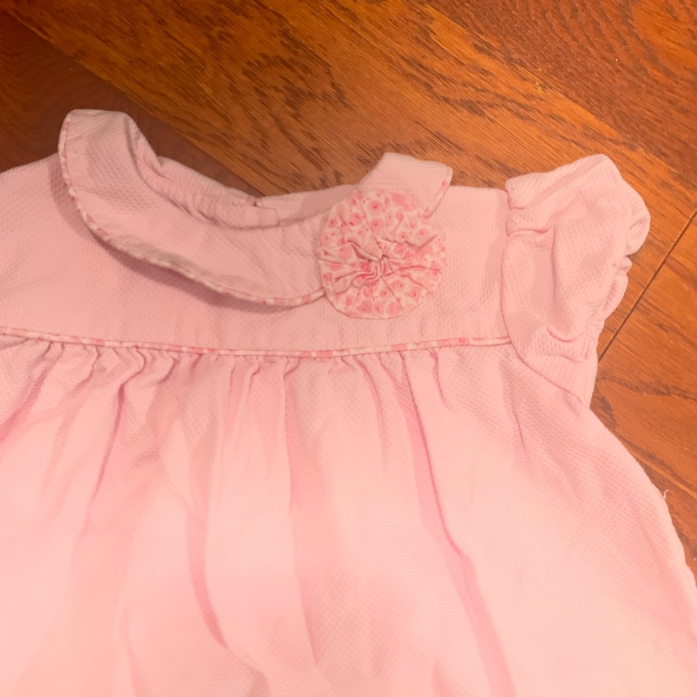 Pink Kids Dress with Floral Accent
